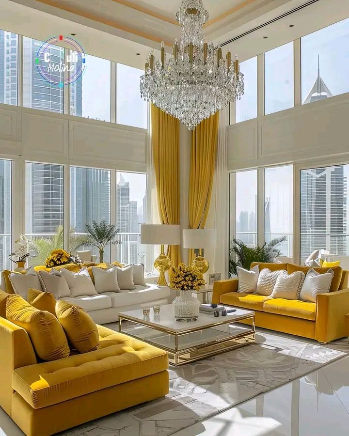 yellow living room design