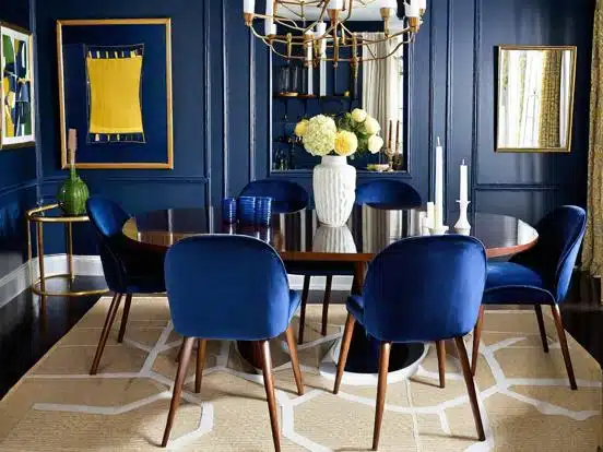 Rich Navy blue painted kitchen table