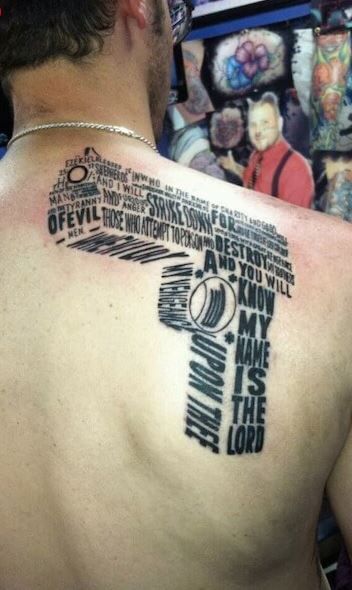 Gun Tattoo idea on Shoulder