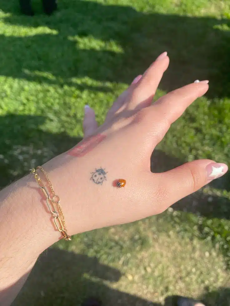 Tiny colorful tattoo idea