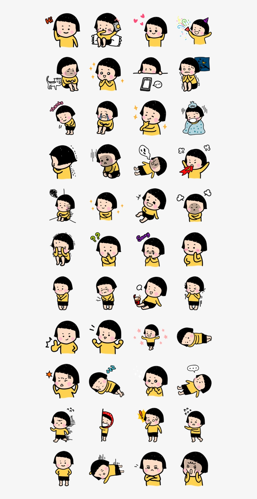 Mobile Girl Mim - Smile Brush Telegram Sticker (540x1520), Png Download