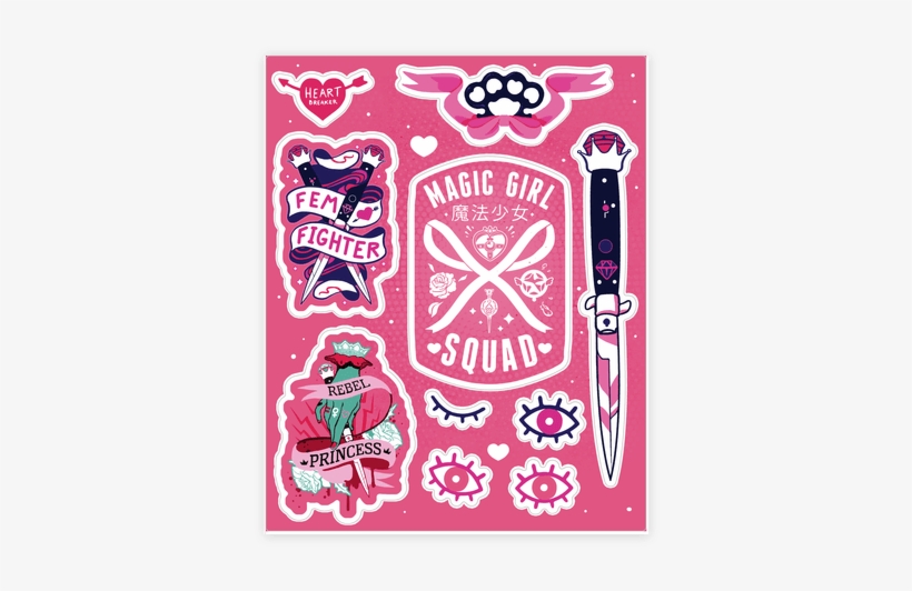 Magic Girl Power Sticker/decal Sheet - Designs Stickers For Girls (484x484), Png Download