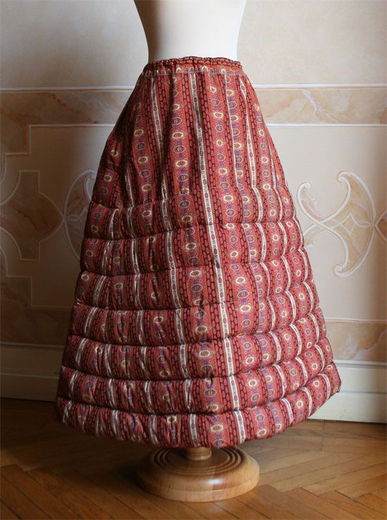 Quilted petticoat. This one has a much easier quilting pattern.