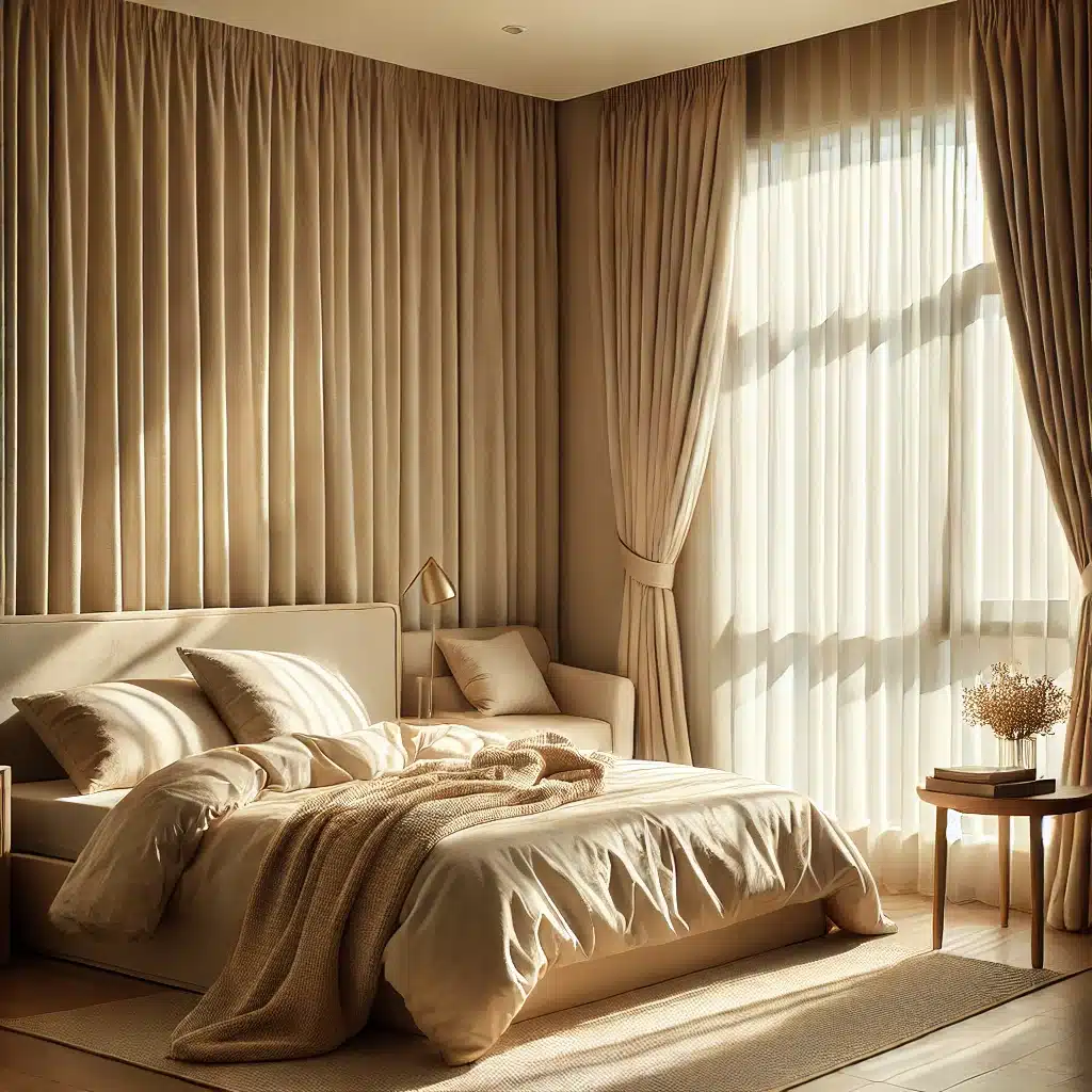 Beige Curtains for Soft Light