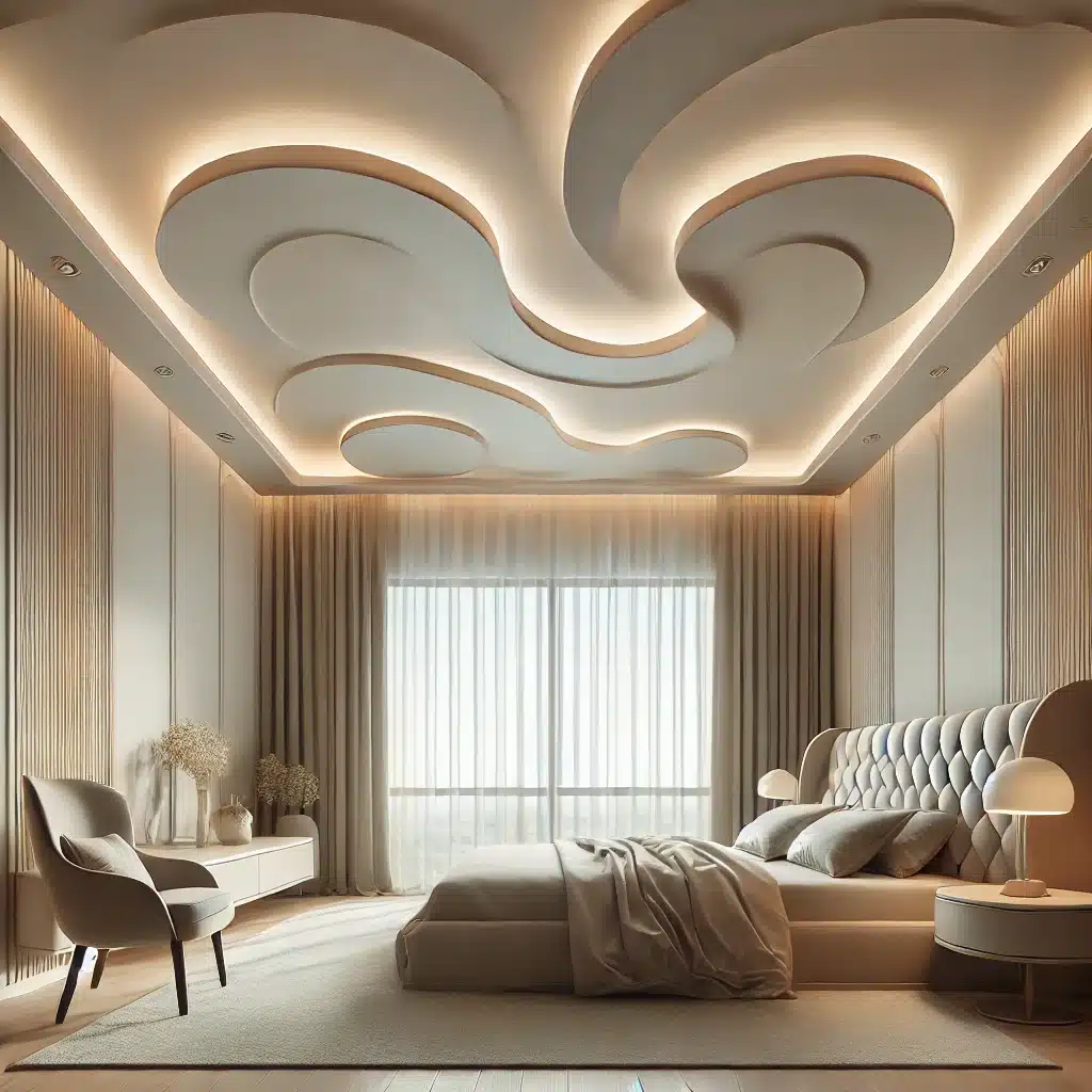 Curved Ceiling Design for bedroom