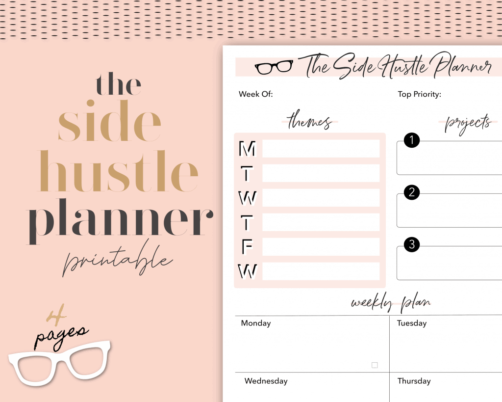 side hustle planner printable