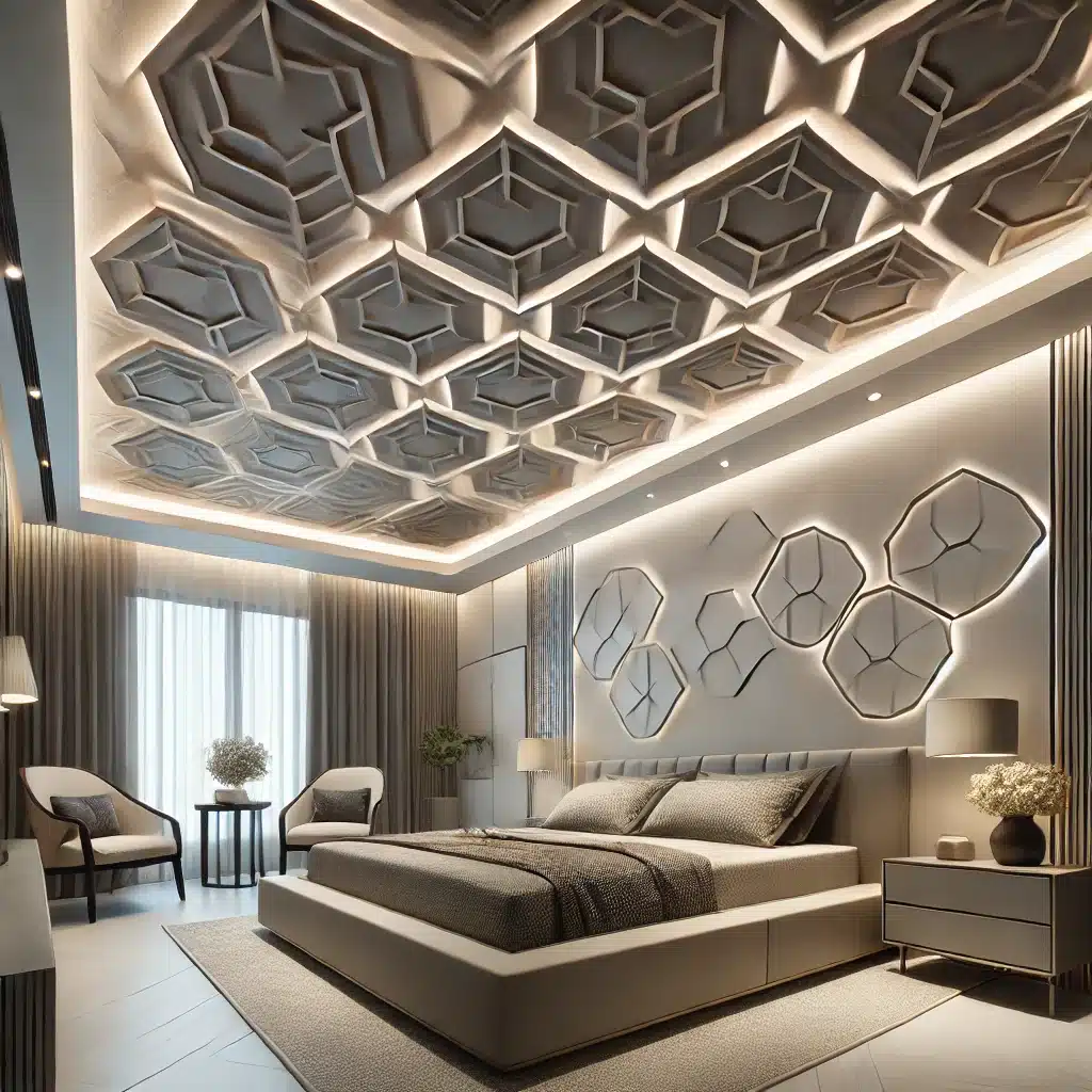 Geometric Pattern Ceiling fir bedroom