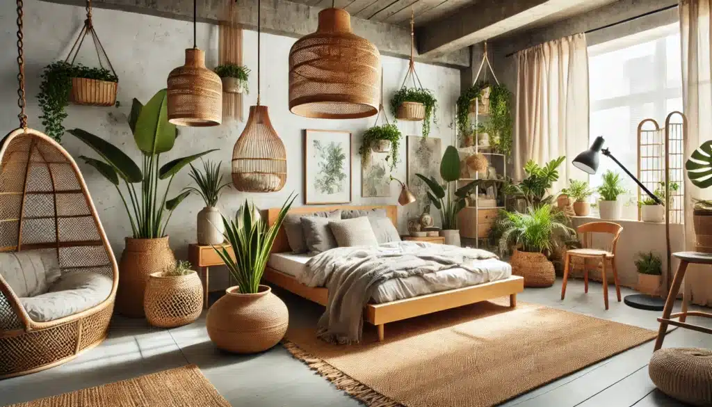 Natural Elements for boho bedroom