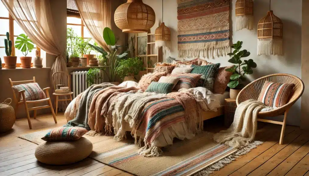 Textiles for a Boho-Style Room