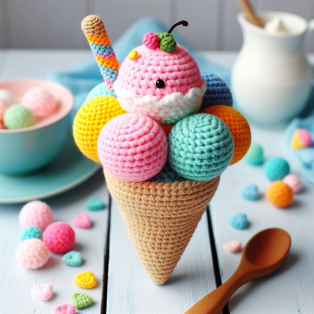 Amigurumi cone icecream