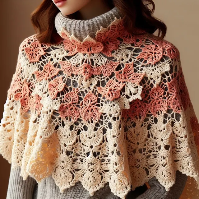 Pattern For Crochet Capelet shawl 30