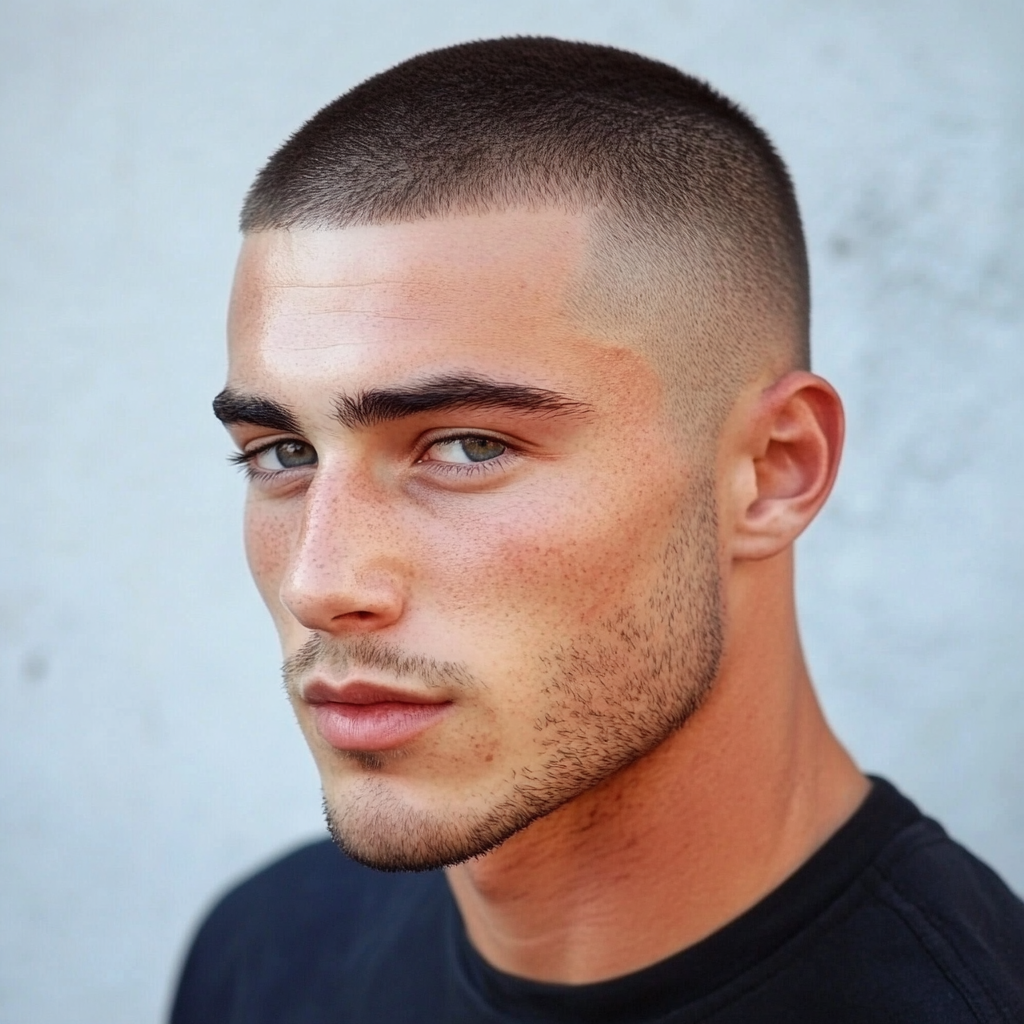 guy with a fade buzzcut - popular hairstyles for men 2025