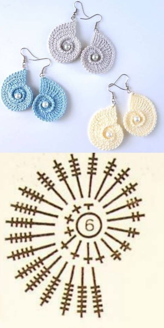 crochet earrings for summer shell