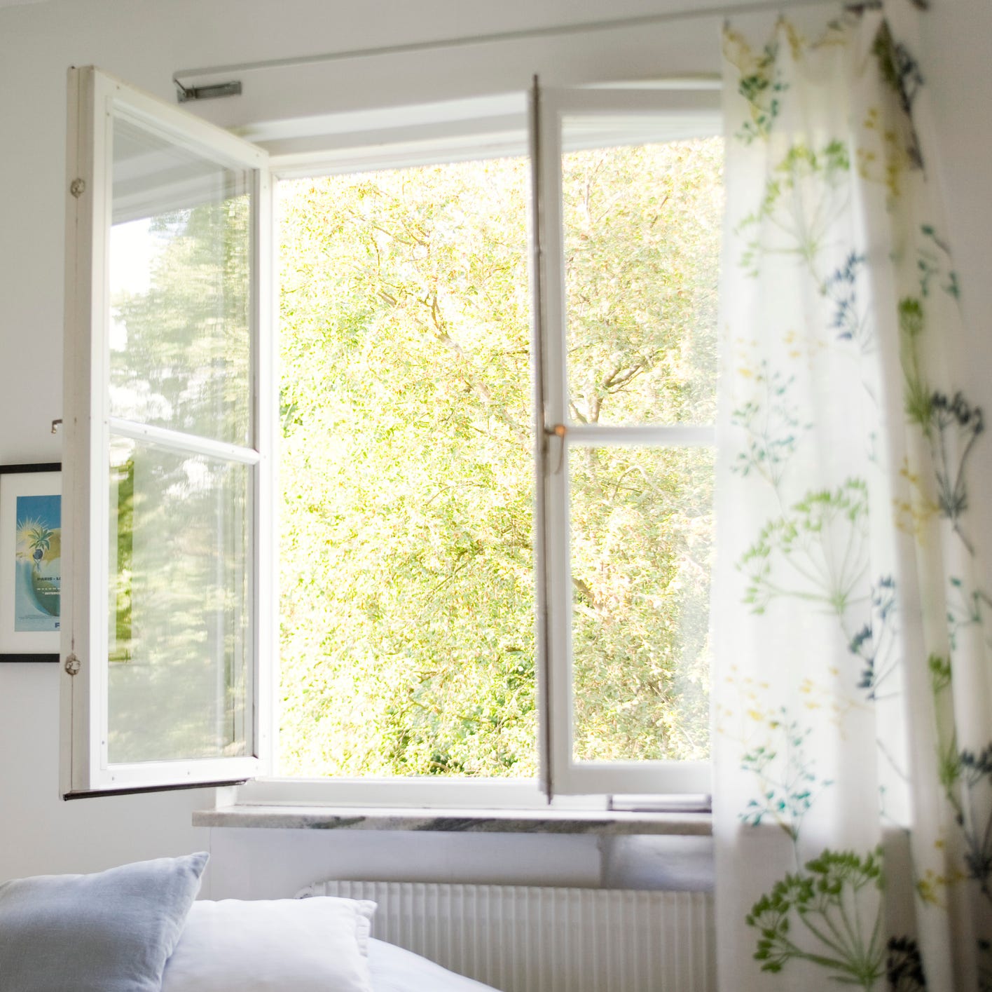 open window in bedroom