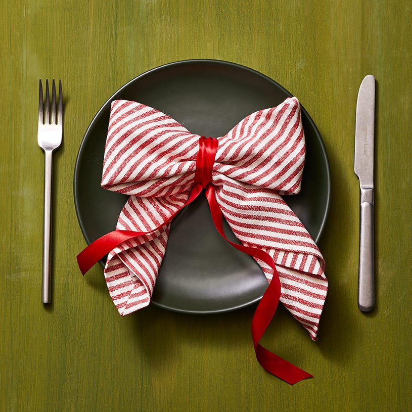 candy cane bow napkin