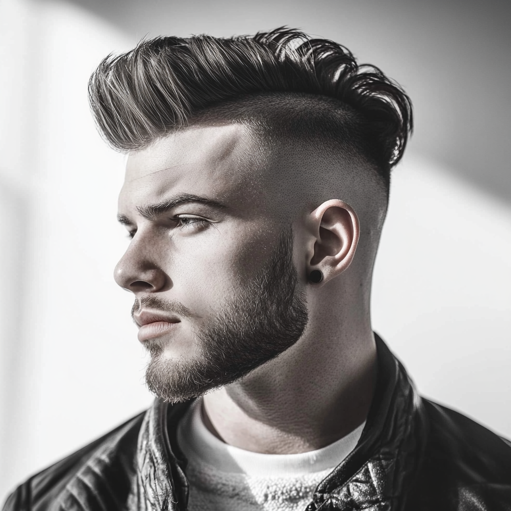 man with undercut mohawk 