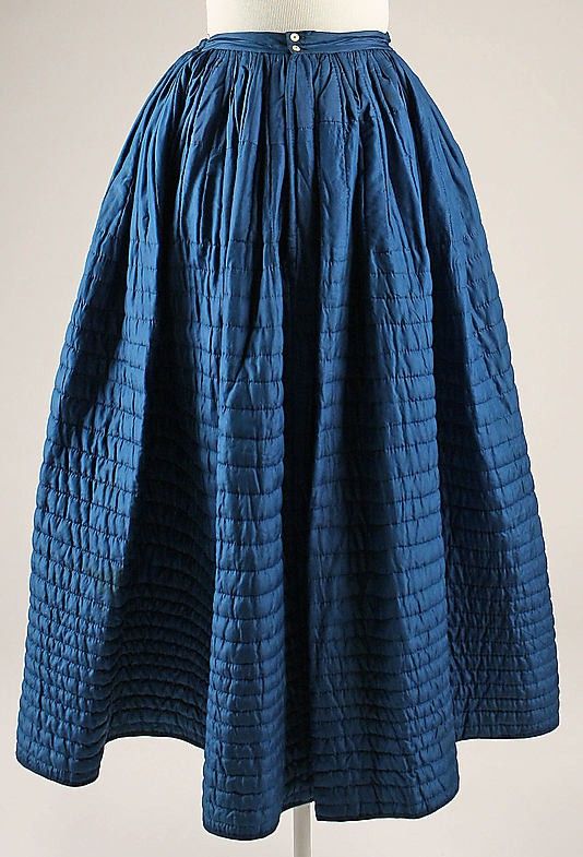 1840s quilted petticoat COBALT