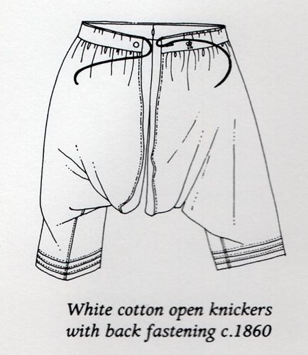 Open drawers, circa 1860, illustration from Ewing's Fashion in Underwear.