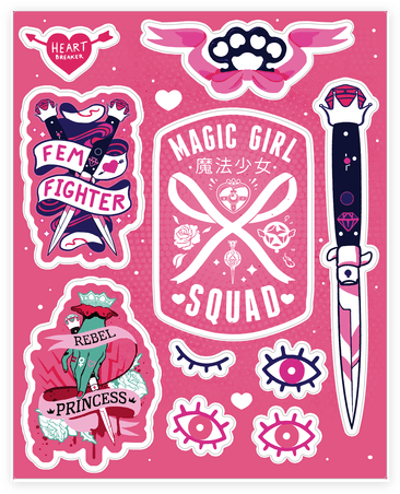 Magic Girl Power Sticker/decal Sheet - Designs Stickers For Girls (484x484), Png Download