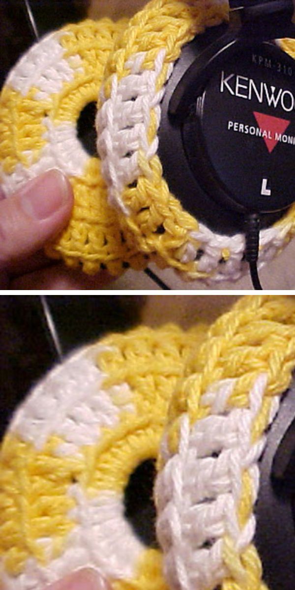 crochet headphone covers