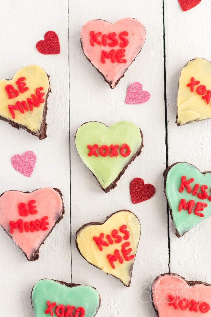 Conversation Heart Brownies