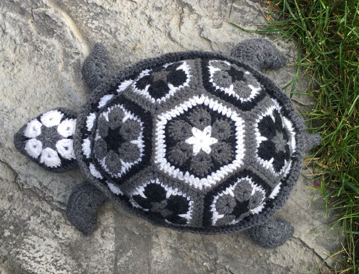 crochet african flower turtle pattern 2