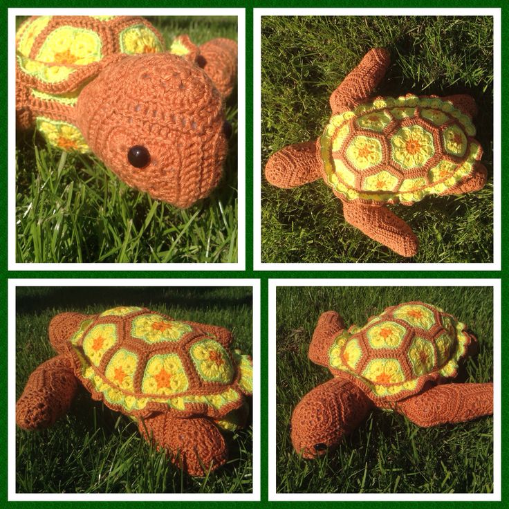 crochet african flower turtle pattern 8