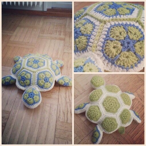 crochet african flower turtle pattern