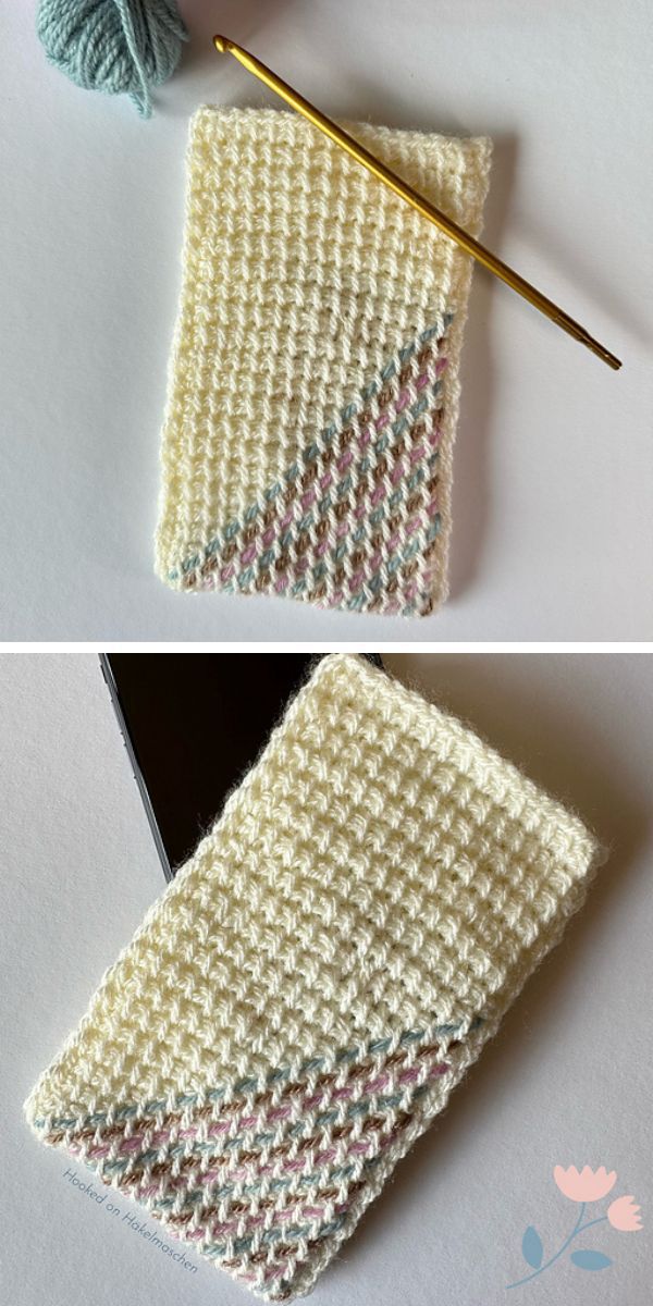 a simple crochet phone cozy