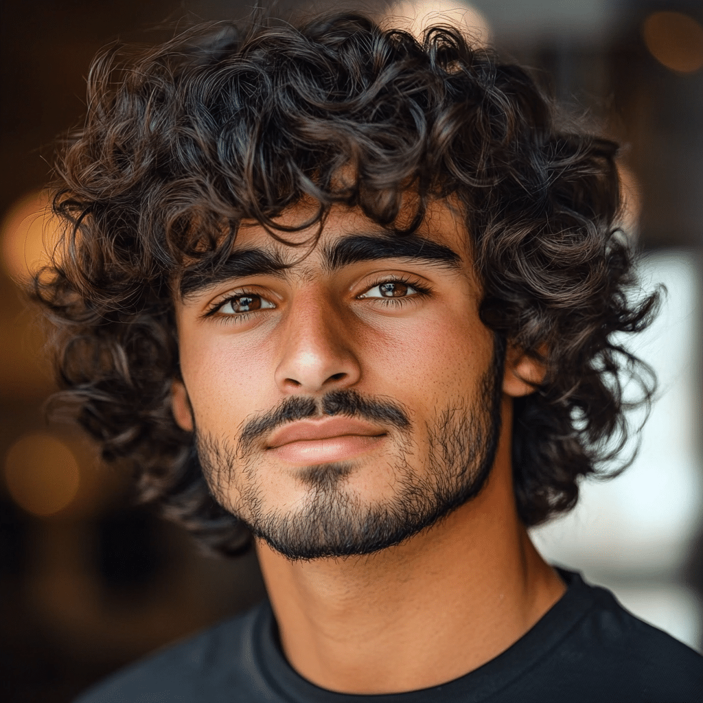 latino guy with curly hair