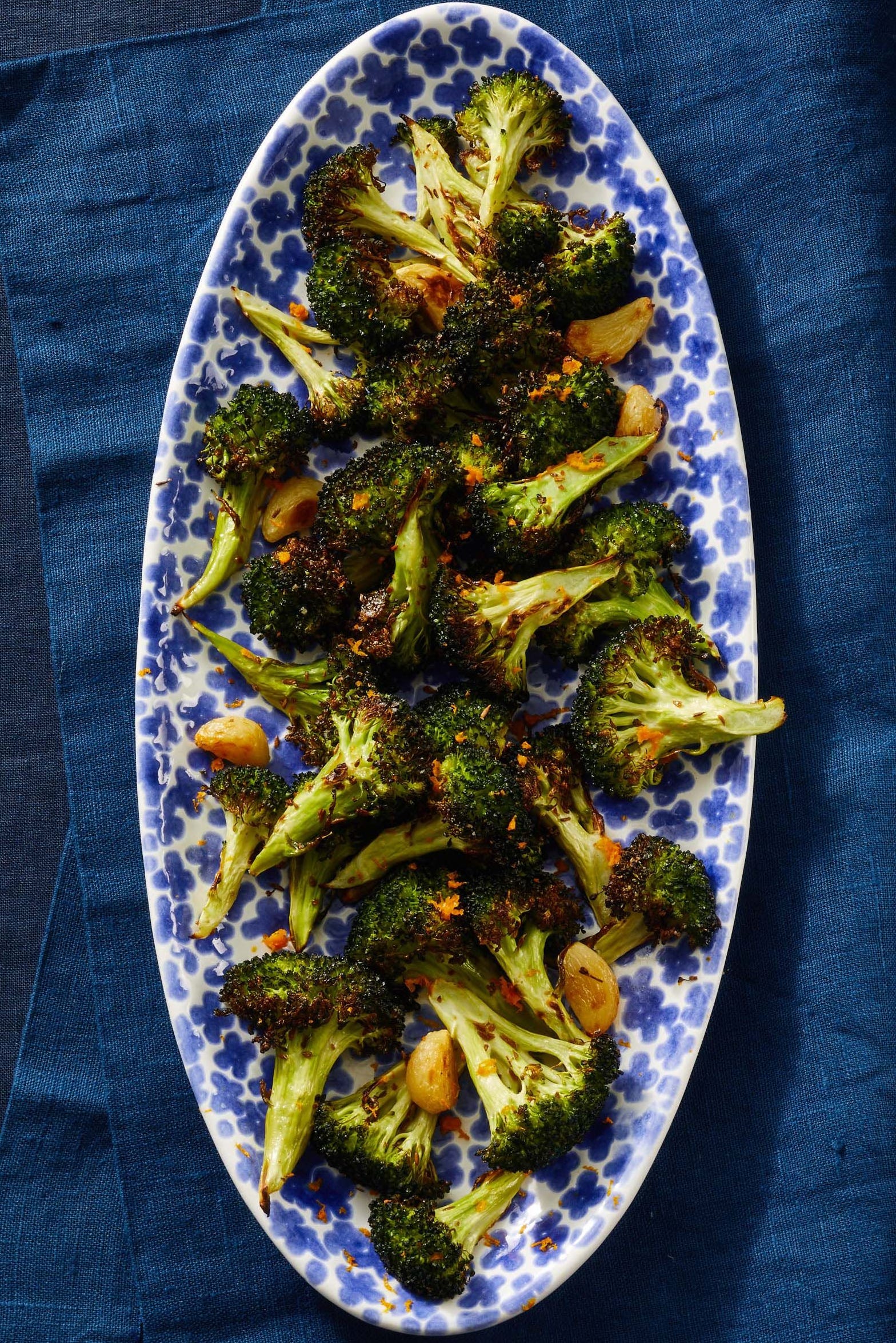 orange and garlic roasted broccoli