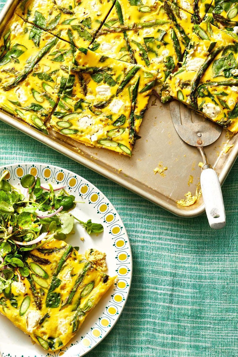 sheet pan asparagus frittata