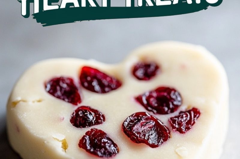 White Chocolate Heart Treats with Cranberries