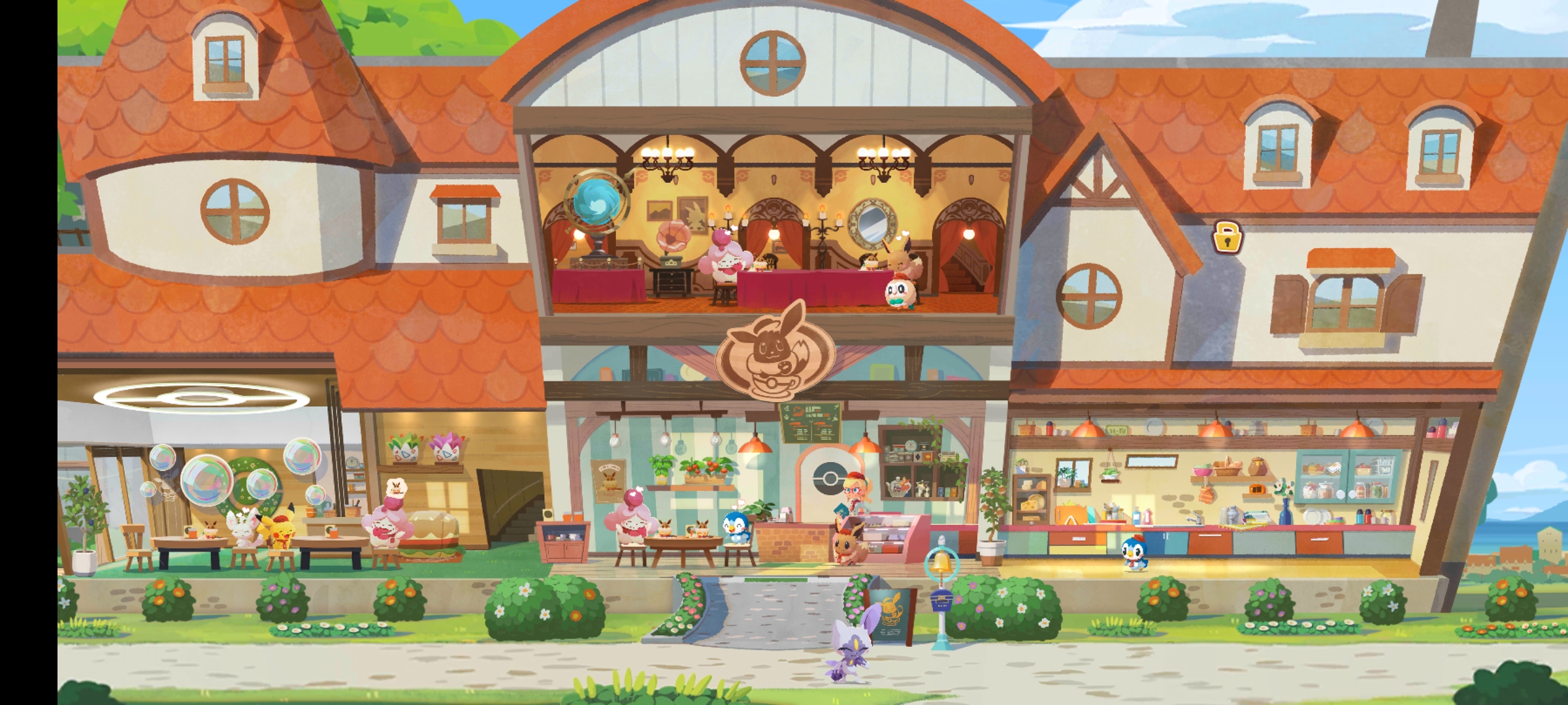 The cafe in Pokemon Cafe remix, which is the eighth cozy game on this list. 