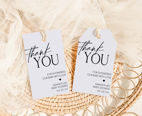 Minimalist Baby Shower Favor Tag