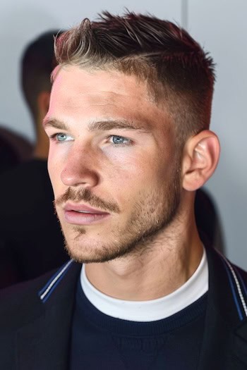 Textured Crew Cut with Fade for Men.