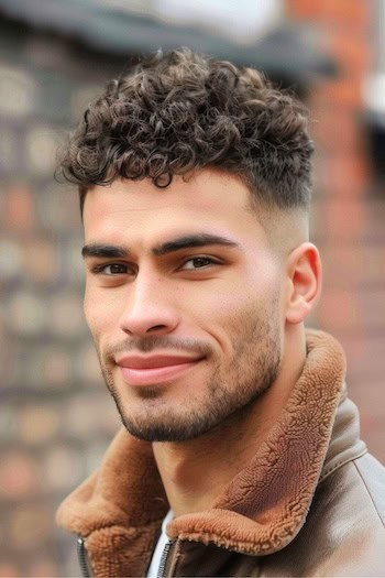 Curly Crew Cut Haircut For Men.