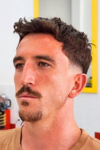 Textured Crew Cut with Low Fade Men's Haircut