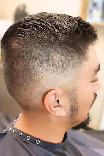 Short Fade with Textured Top Men's Haircut