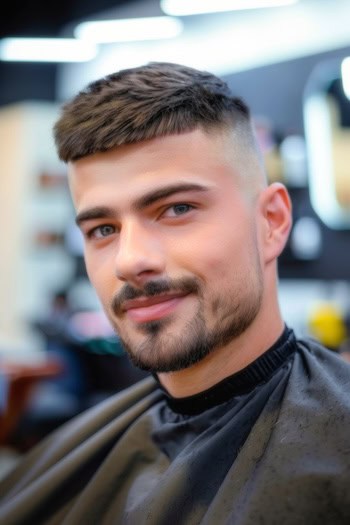High Fade Crew Cut Haircut For Men.