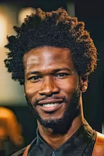 Curly Coils Medium-Length Hairstyle For Men.