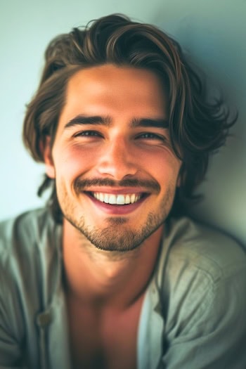 Medium Length Waves Haircut for Men.