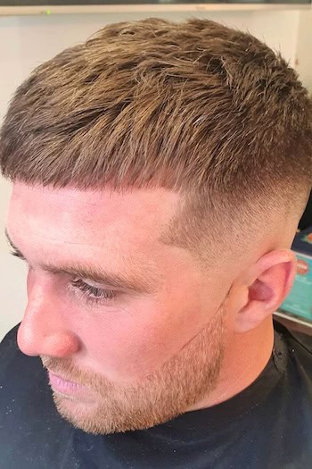 Caesar Cut with Skin Fade Men's Haircut
