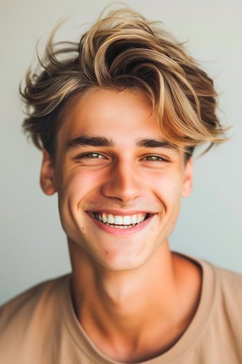 Tousled Waves Medium-Length Hairstyle For Men.