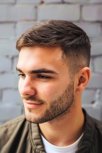 Side Swept Crew Cut Haircut For Men.