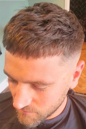 Choppy Cropped Cut with Taper Fade Men's Haircut