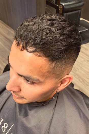 Short Waves with Drop Fade Men's Haircut