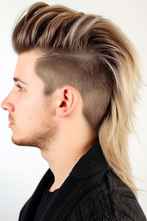 Modern mohawk mens long hairstyle.