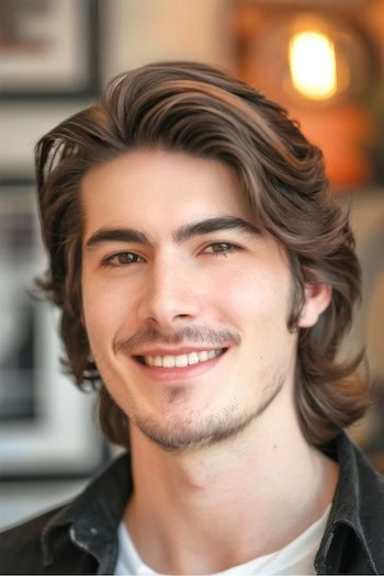 Mid-Length Layered Hairstyle For Men.