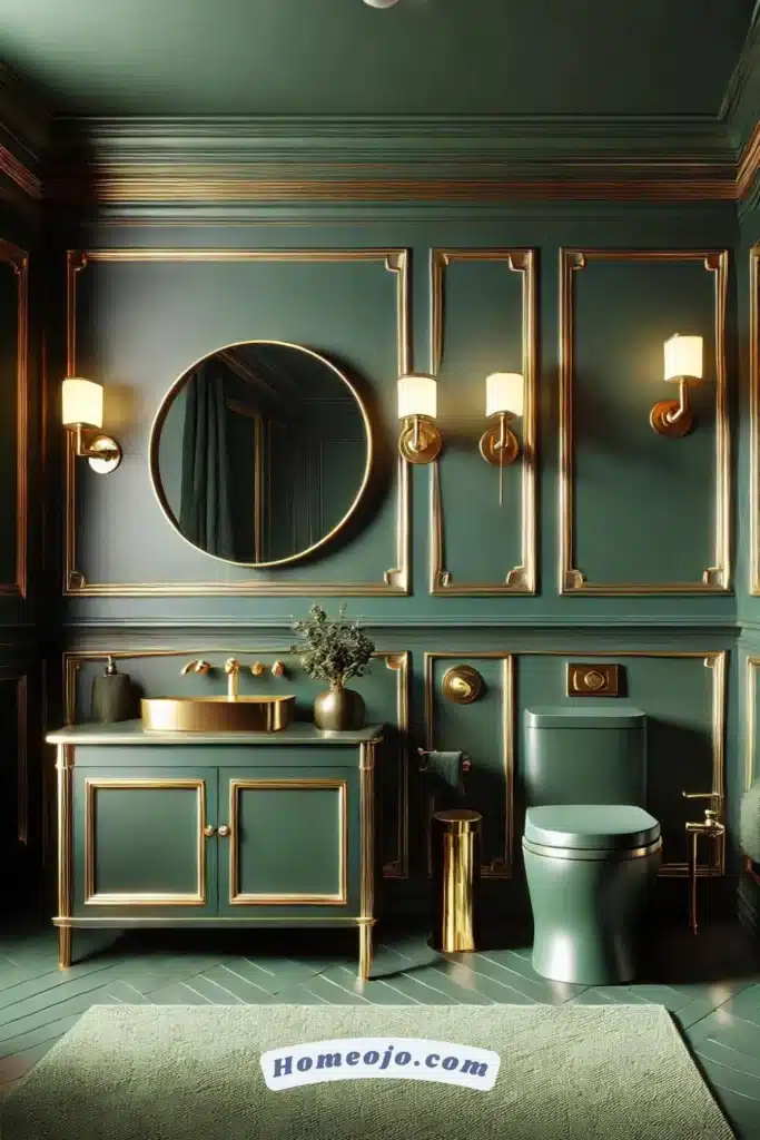 Dark green color for bathroom